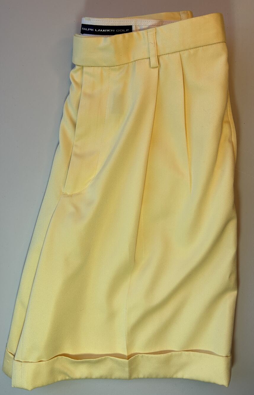 Ralph Lauren Golf Yellow Pleated Shorts Womens Size 4